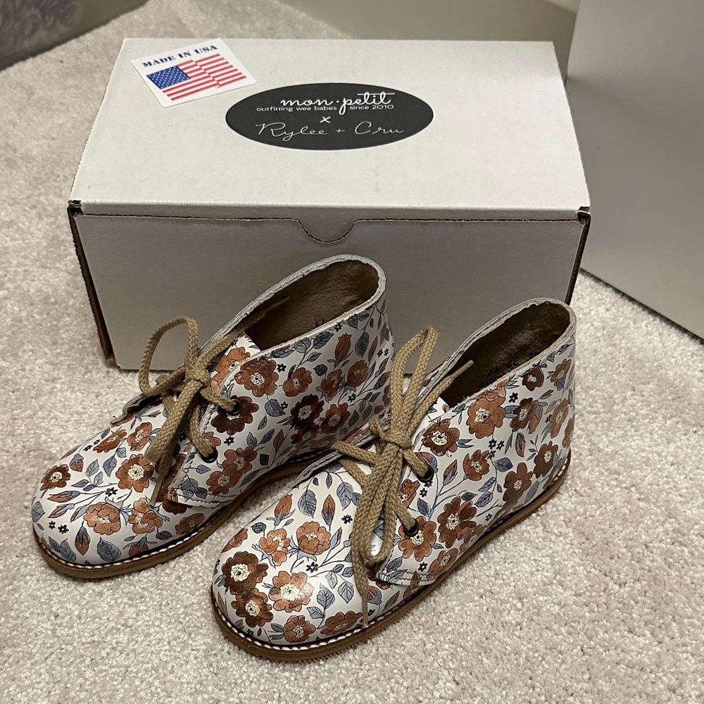 Mon Petit Shoes x Rylee + Cru Floral Leather Boots